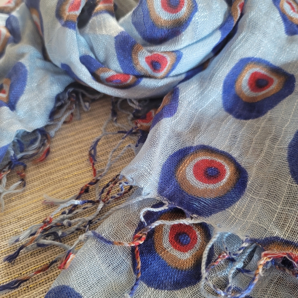 Evileye Scarf 🧿 💕 Blue - Picture 3 of 3